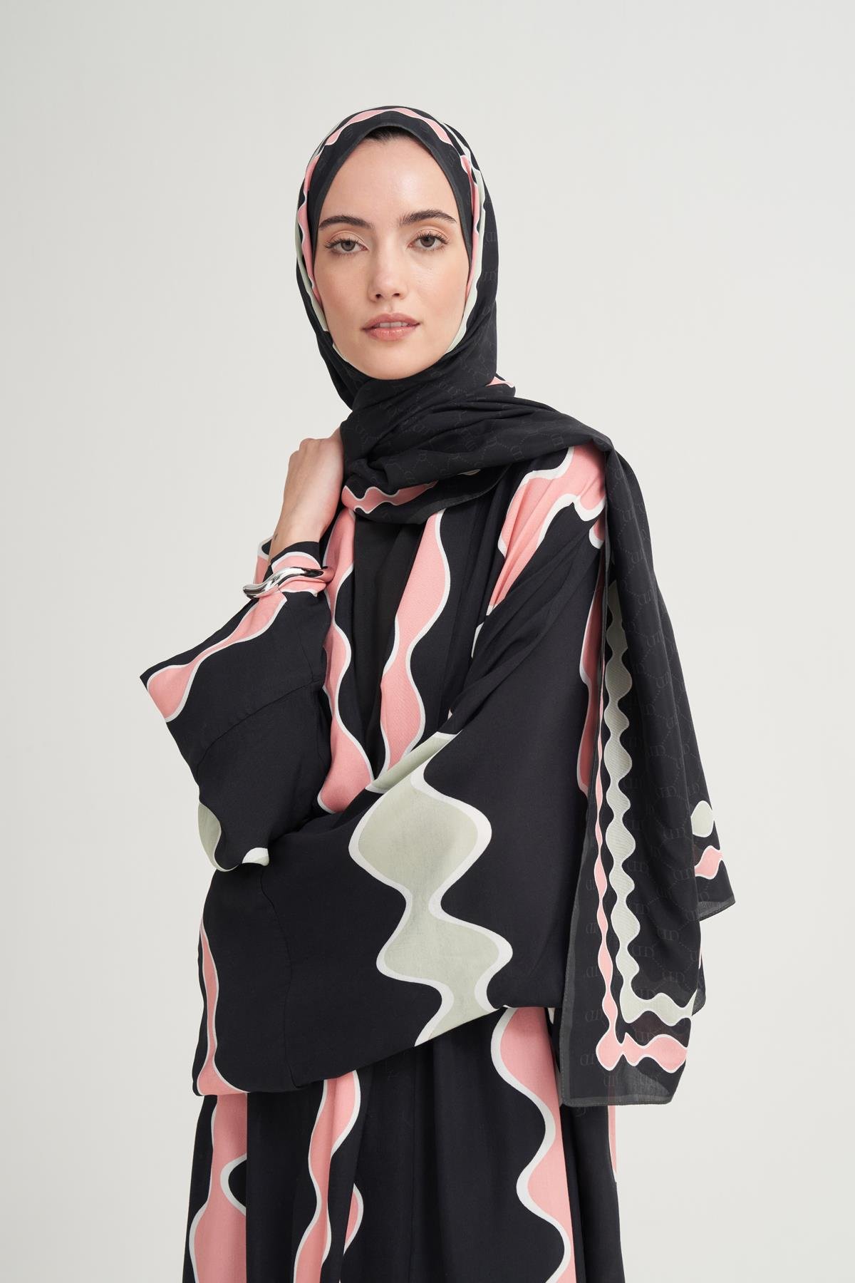 Luma Monogram Floş Şal Siyah