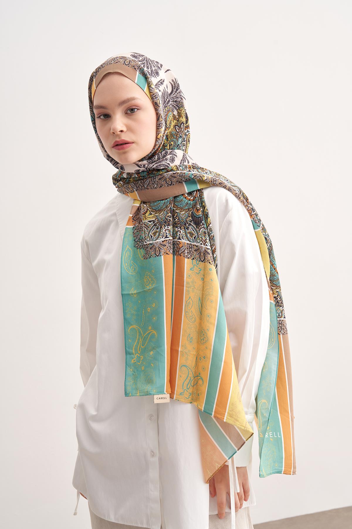 Ivory Soft Yeşil Vela Floş Şal