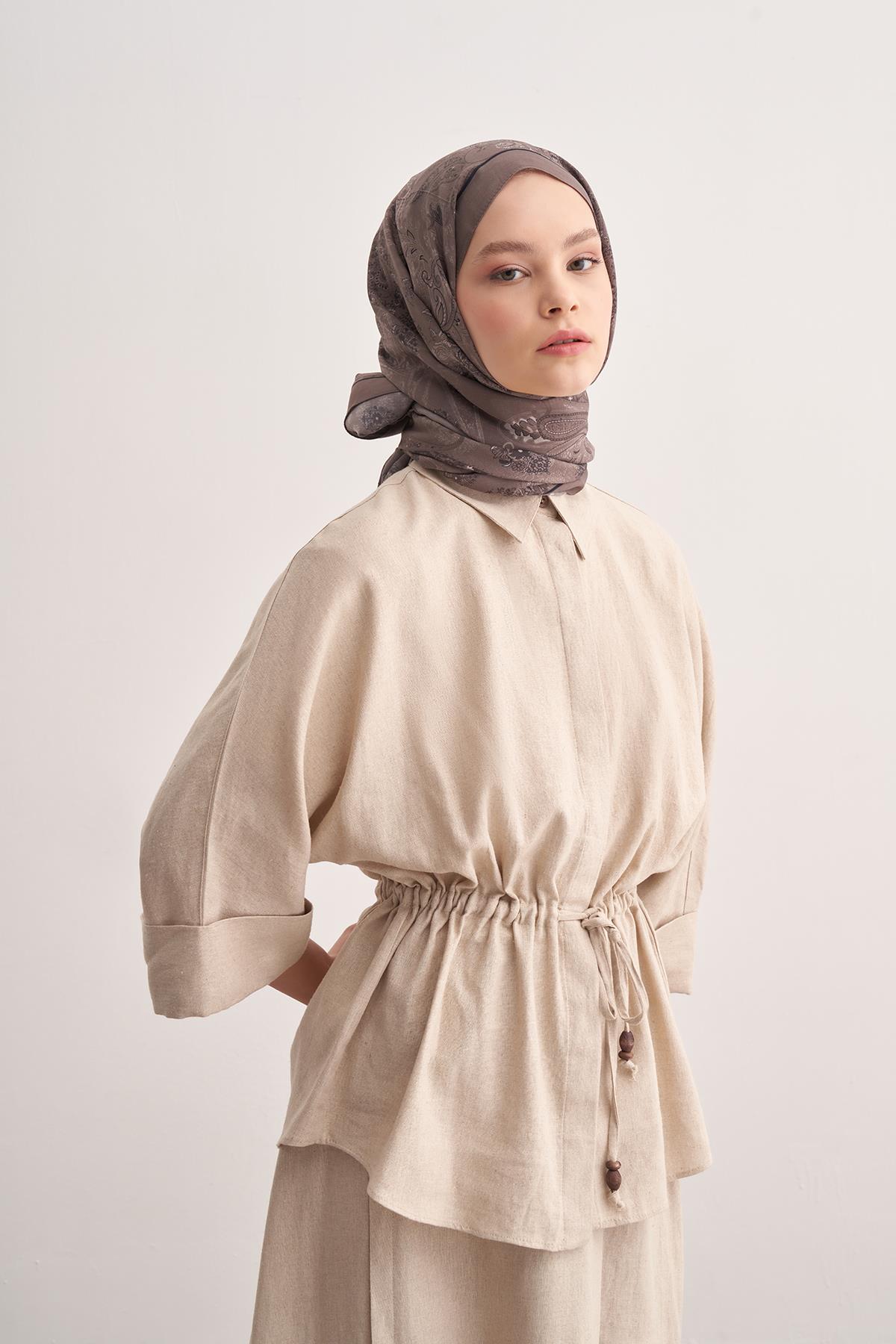 Floral Vizon Vela Floş Şal