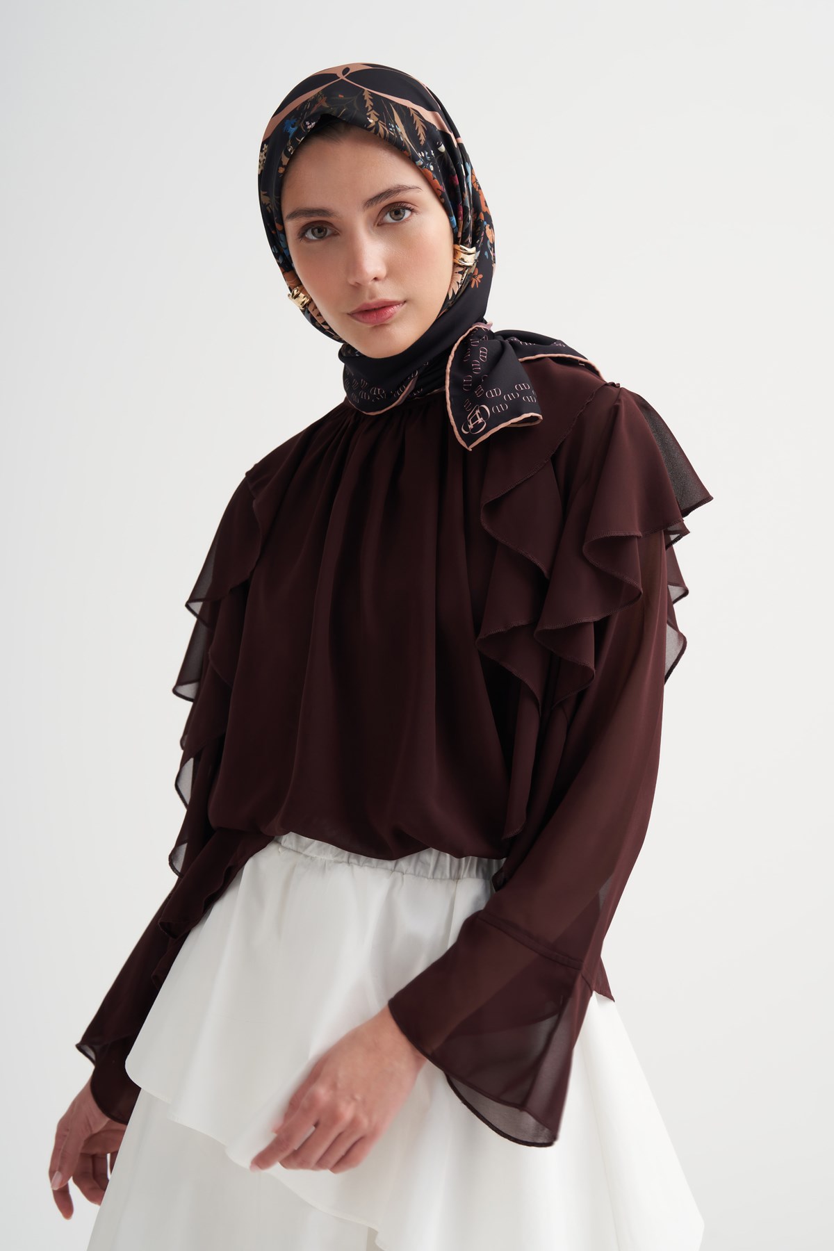 Buqet Mürdüm Twill Eşarp