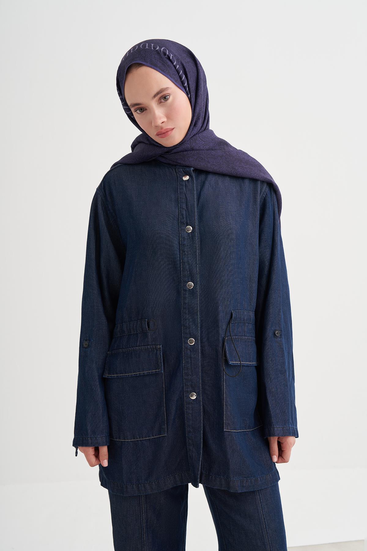 Elenora Monogram Floş Şal Morcivert