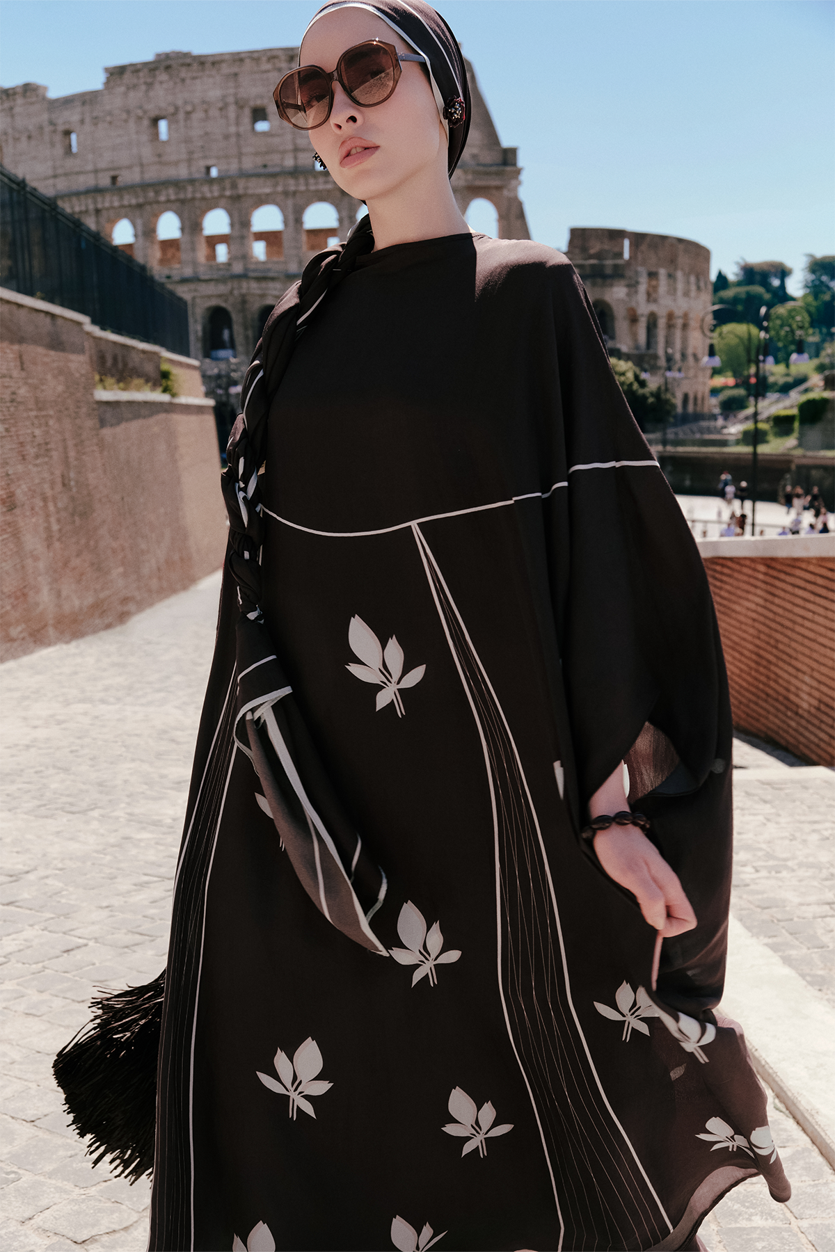 Colesse Floş Kaftan Kahve