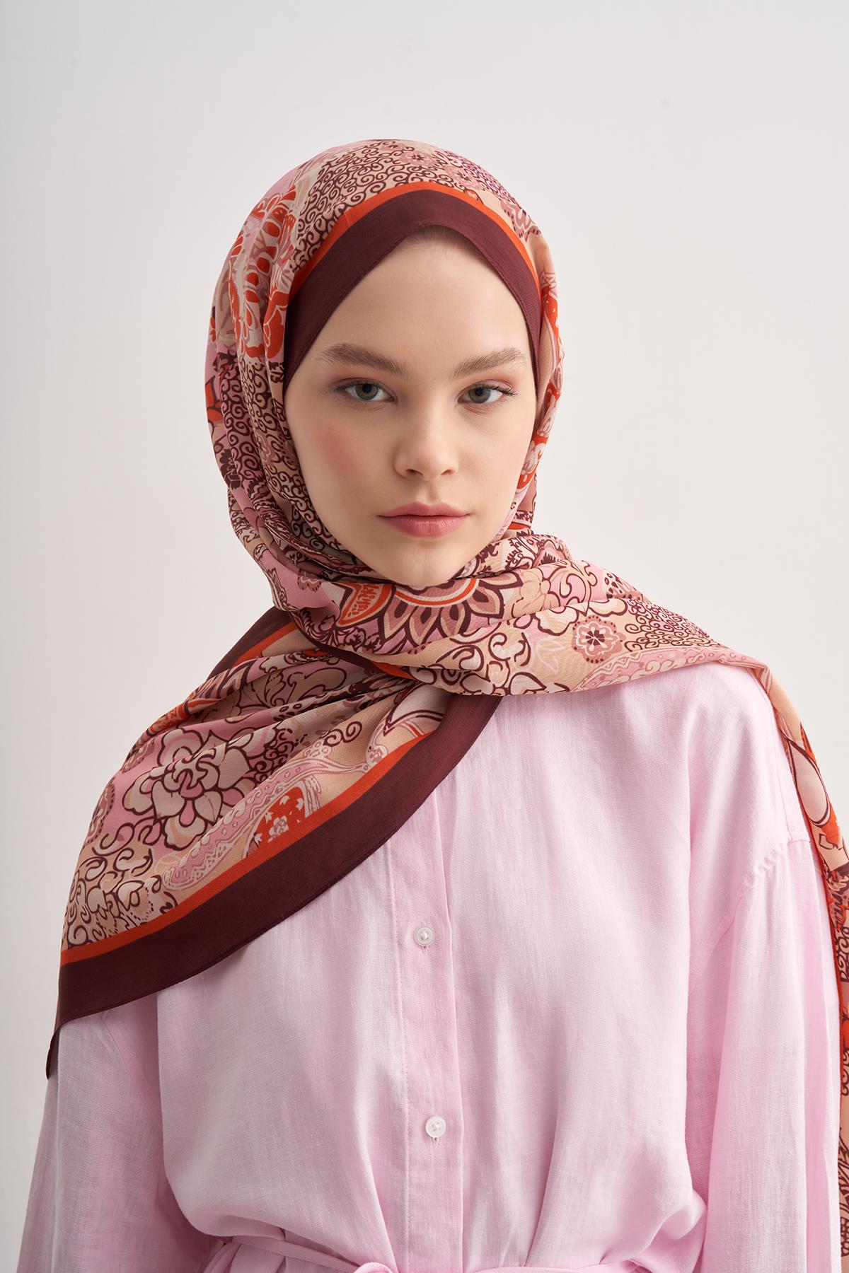 Royal Bordo Vela Floş Şal