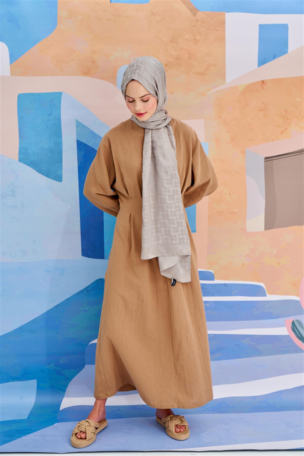 Çiçek Desen Jakar İtalyan İpekli Şal Füme