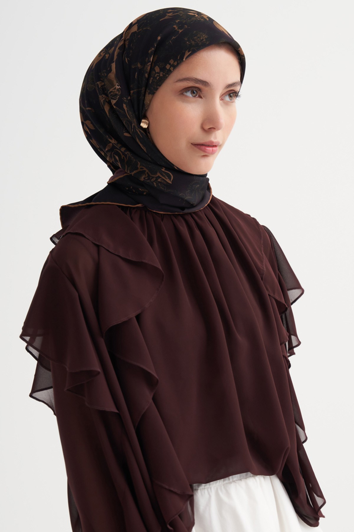 Lumea Mürdüm Twill Eşarp