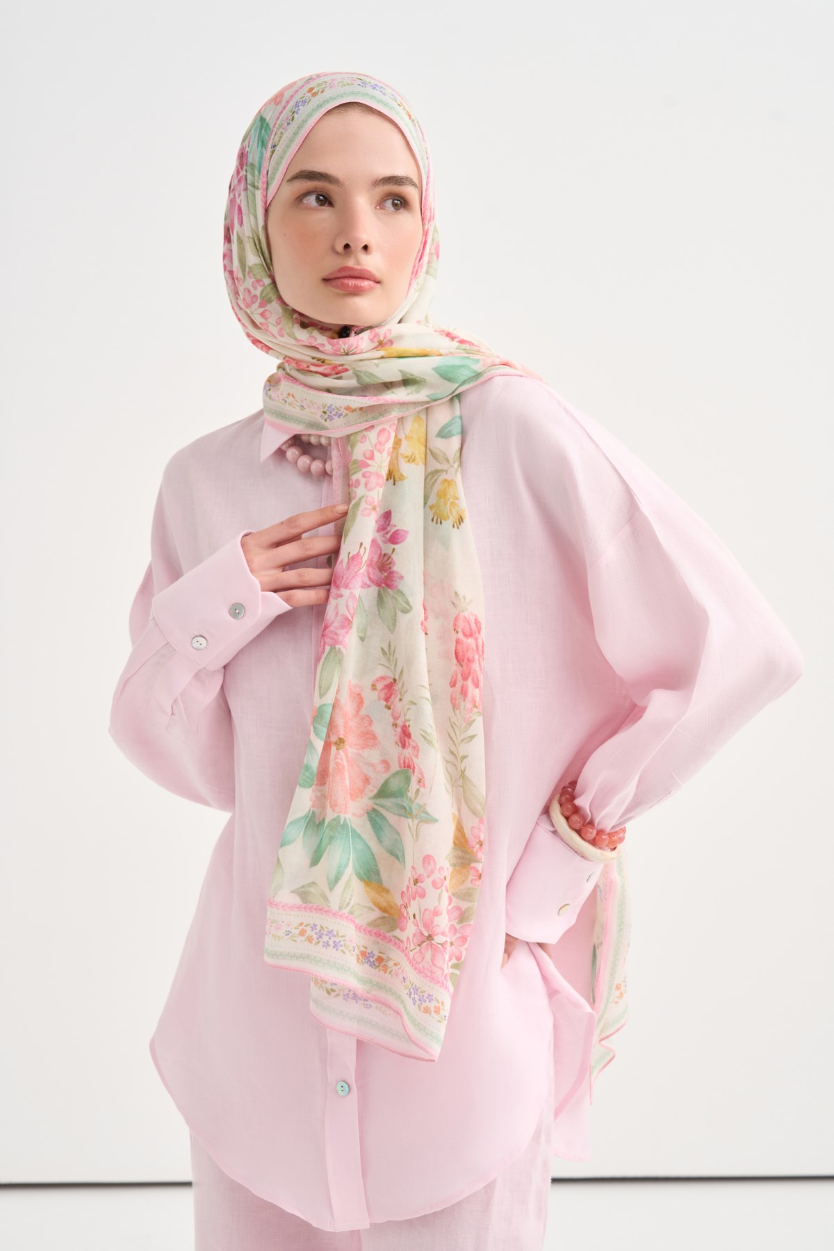 Solene Aria Viskon Şal Pembe