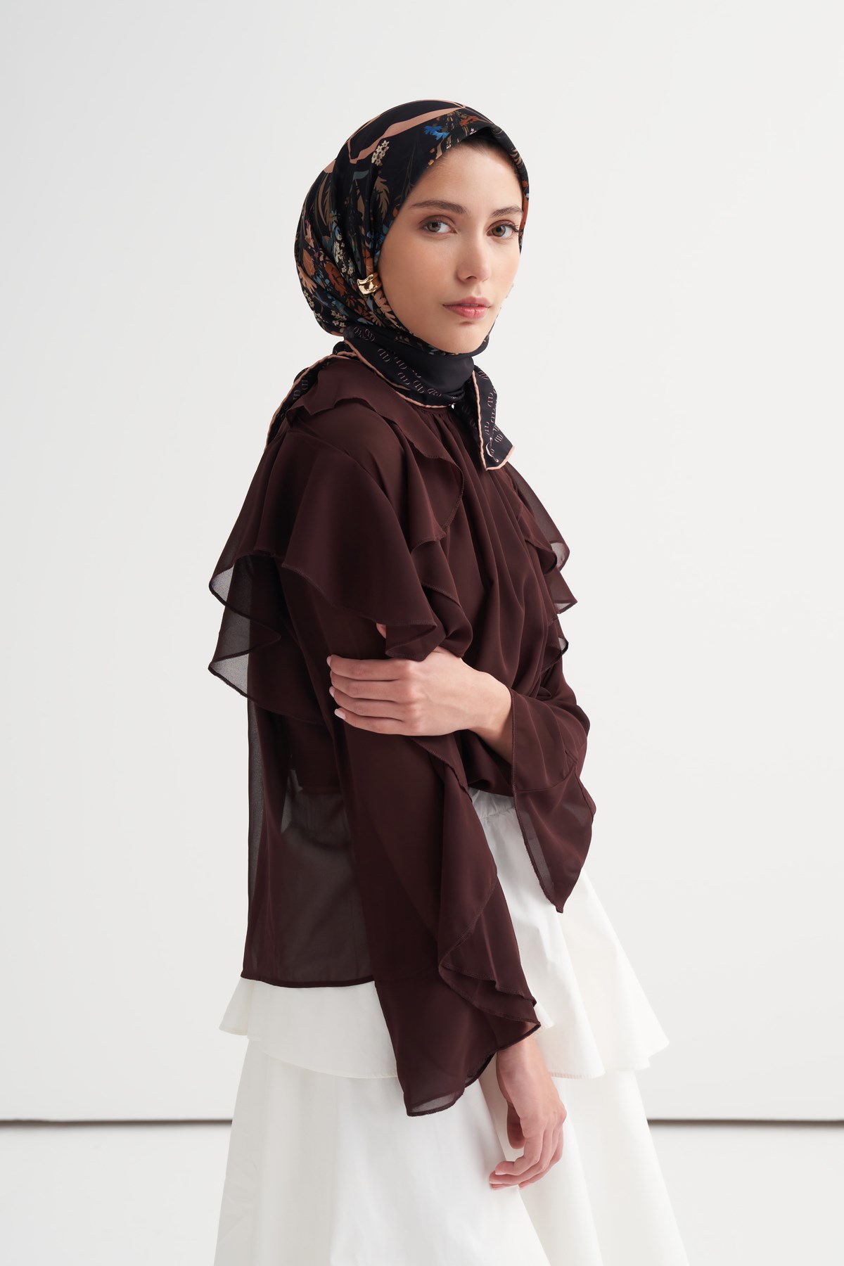 Buqet Mürdüm Twill Eşarp