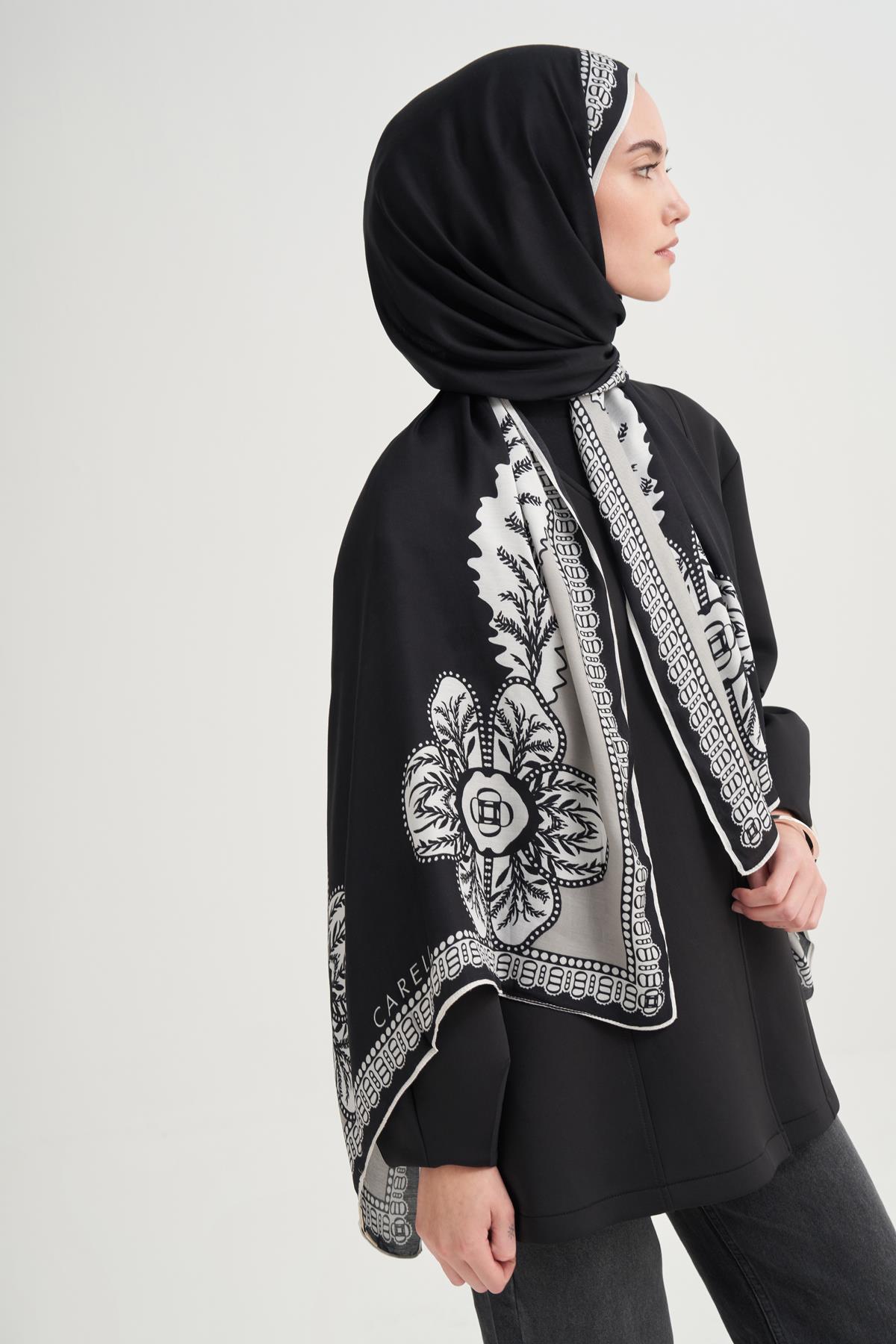 Liva İncira Viskon Şal Siyah