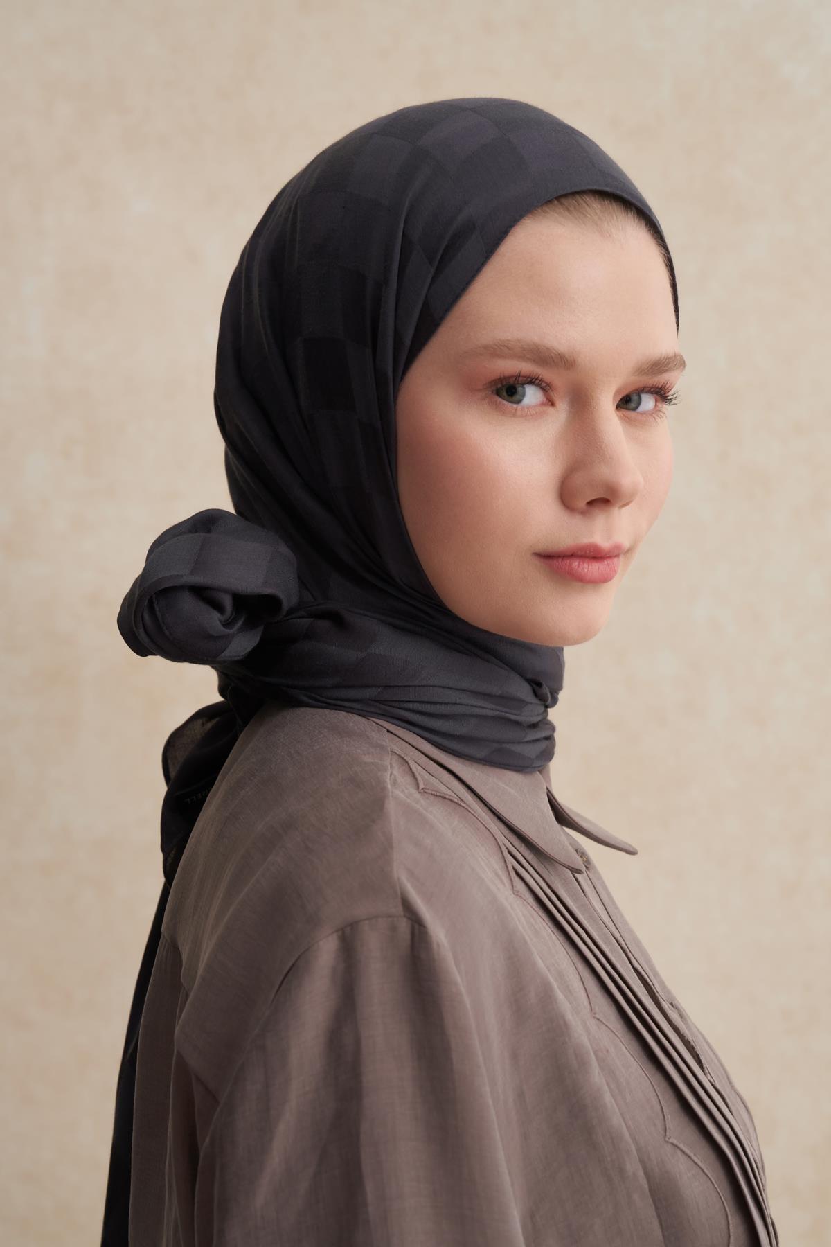 Dama Jakar İtalyan İpekli Şal Antrasit