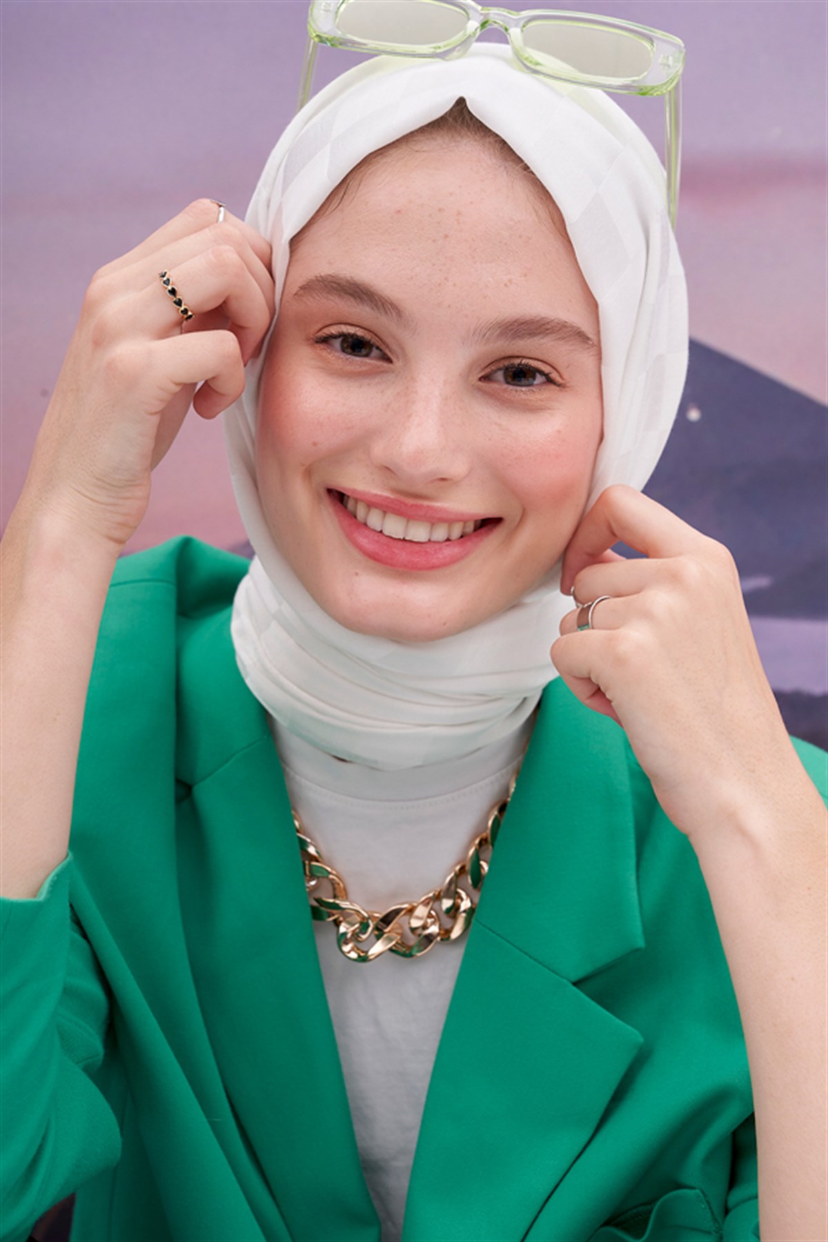 Dama Jakar İtalyan İpekli Şal Ekru