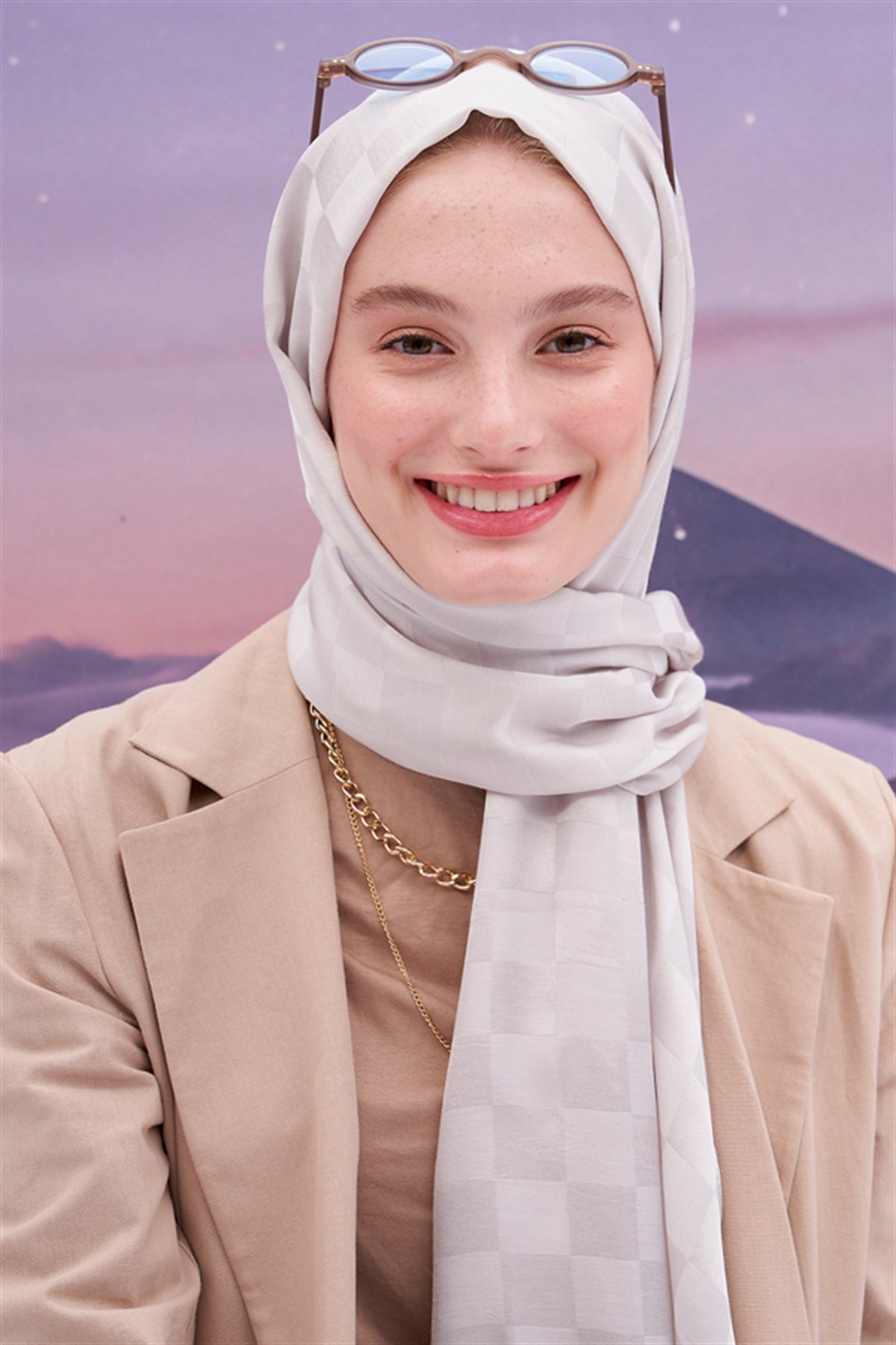 Dama Jakar İtalyan İpekli Şal Gümüş