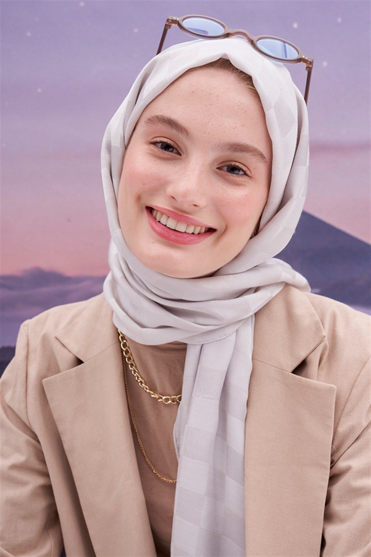 Dama Jakar İtalyan İpekli Şal Gümüş