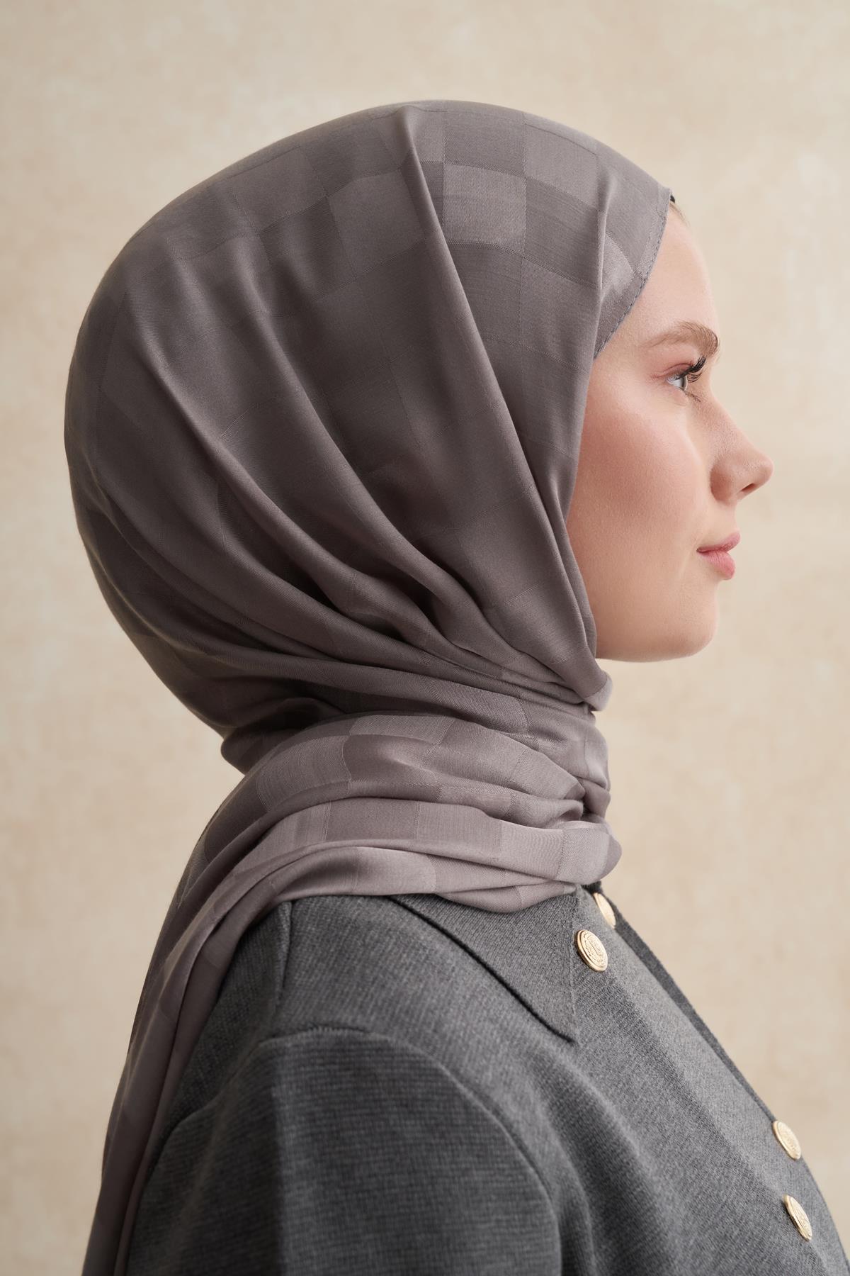 Dama Jakar İtalyan İpekli Şal Küllü Gri