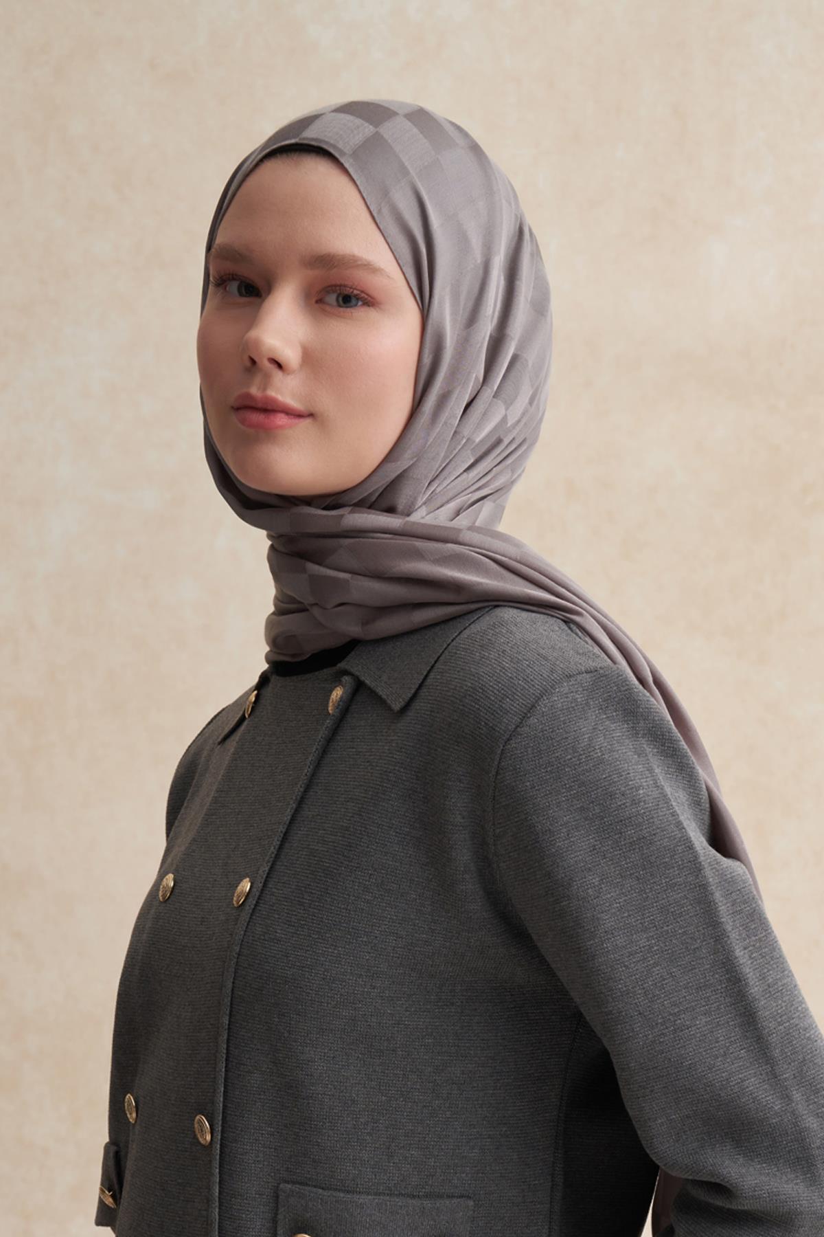 Dama Jakar İtalyan İpekli Şal Küllü Gri