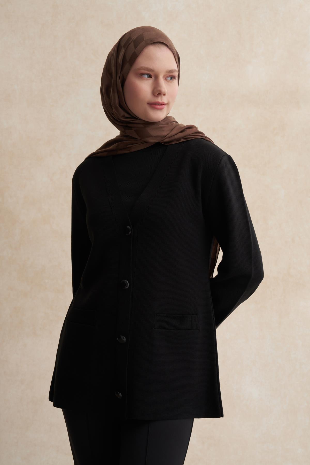 Dama Jakar İtalyan İpekli Şal Küllü Kahve