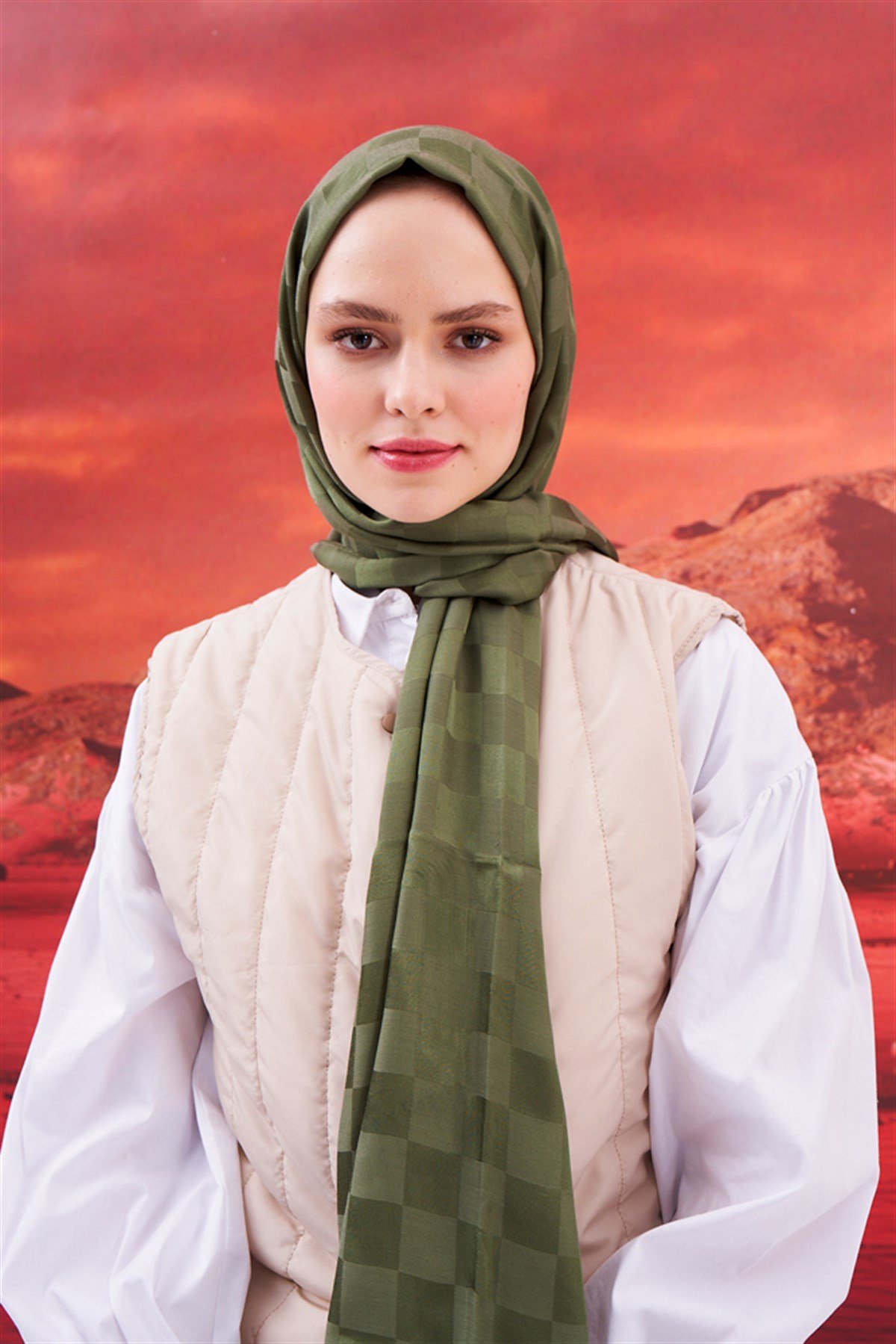 Dama Jakar İtalyan İpekli Şal Orman Yeşili