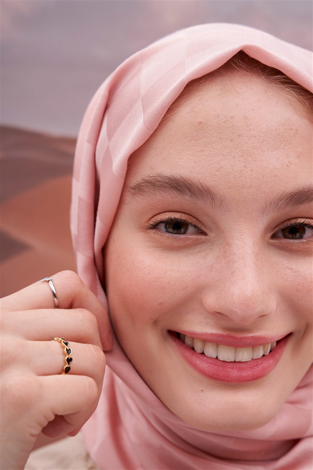 Dama Jakar İtalyan İpekli Şal Pudra