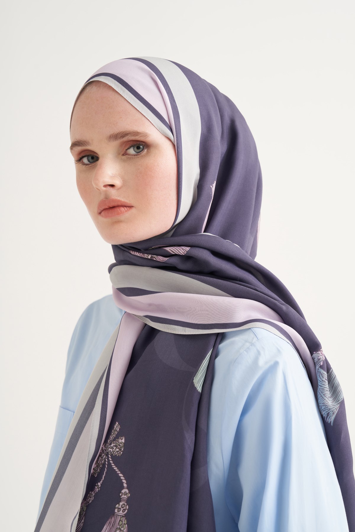 Tassel Floş Şal Morcivert
