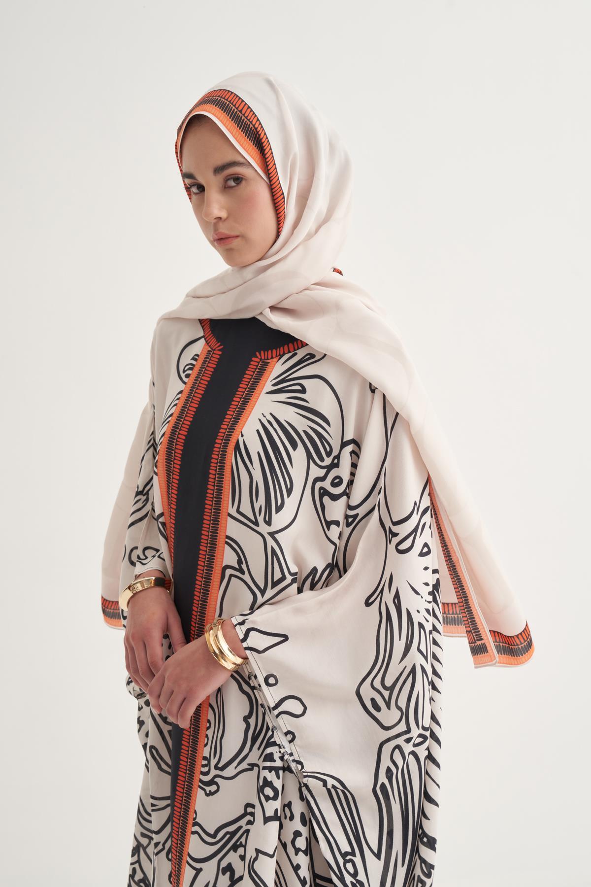 Side Floş Kaftan Krem
