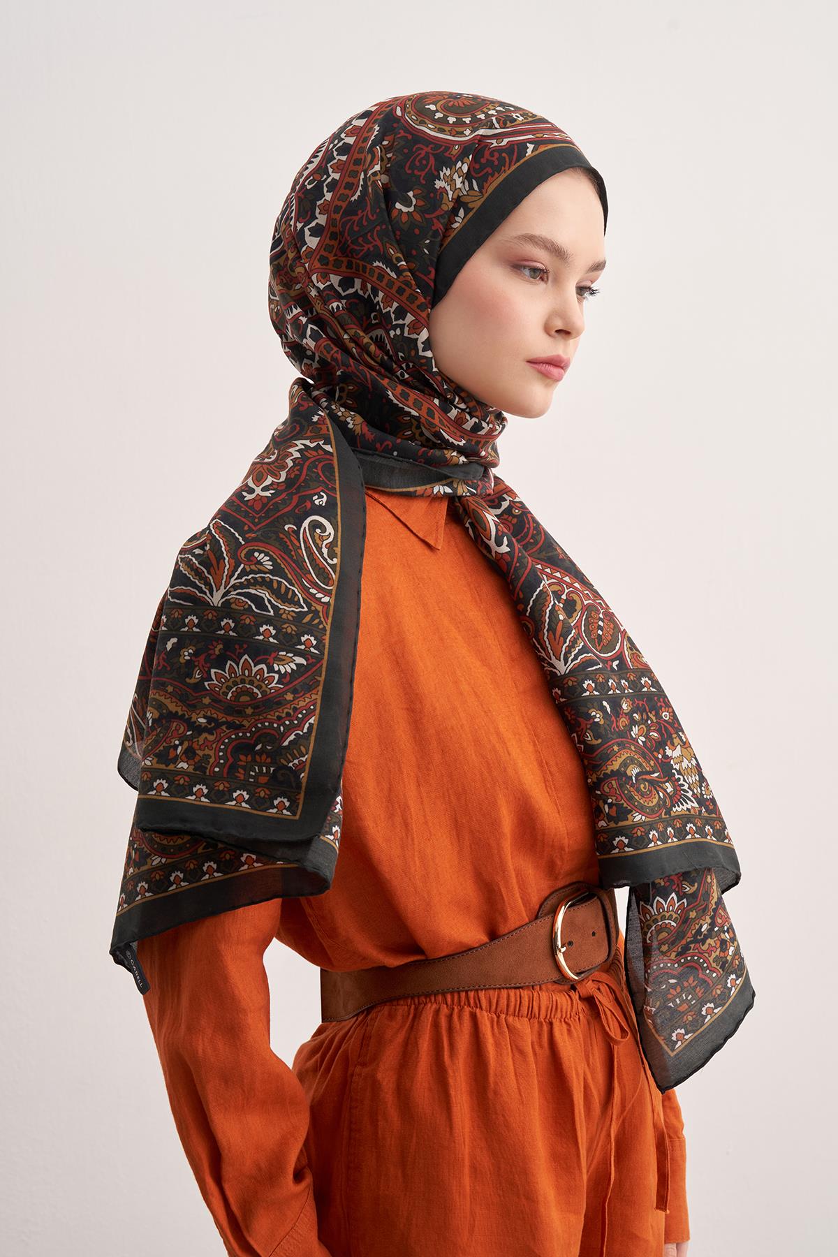 Flair Dark Early İpek Şal