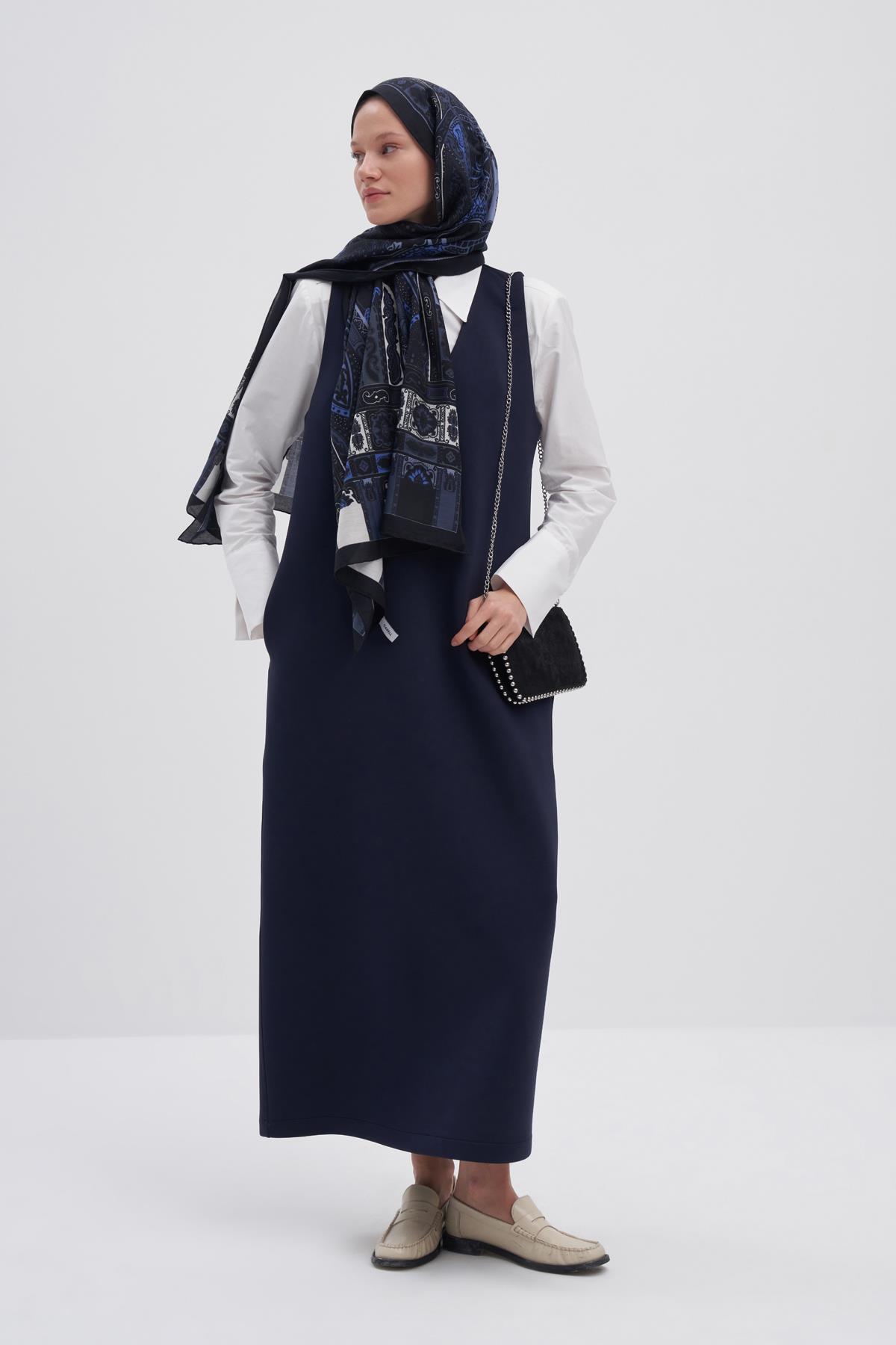 Deep İndigo Early İpek Şal