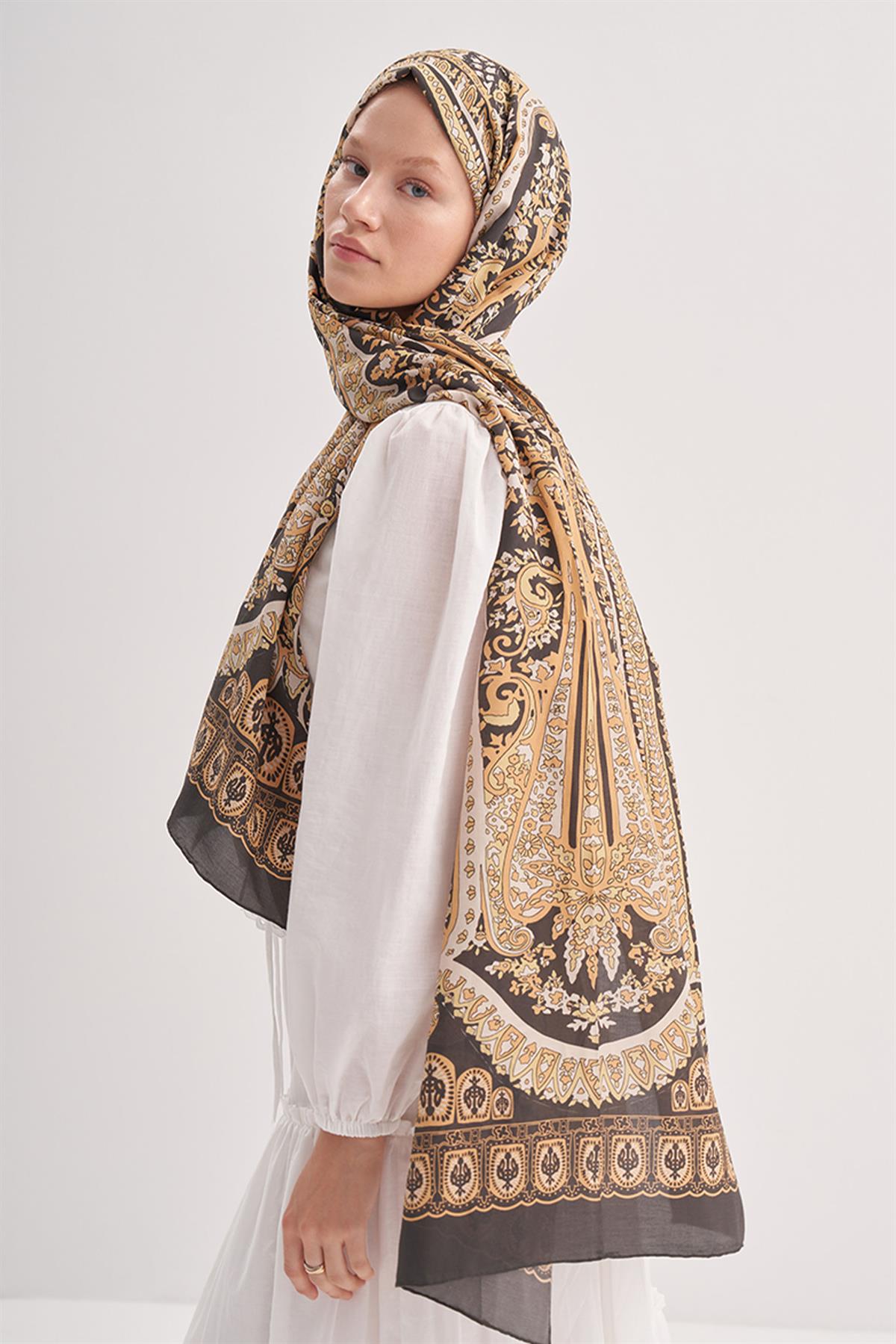 Desert Kahve Comfy İpek Şal