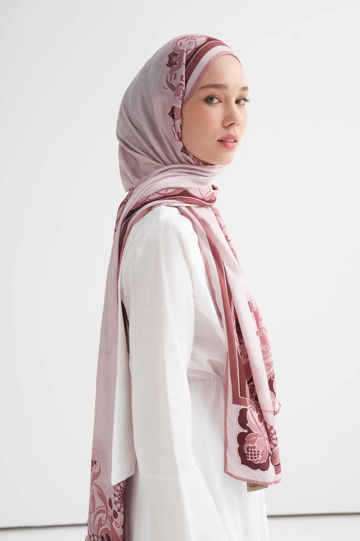 Liva İncira Viskon Şal Pembe