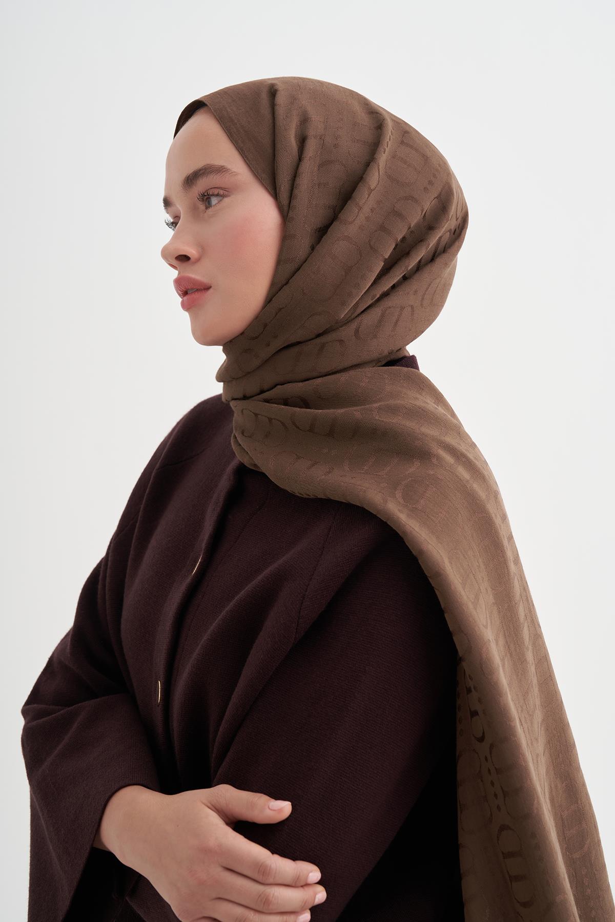 Luxe Desen Liora Pamuk Şal Mocha