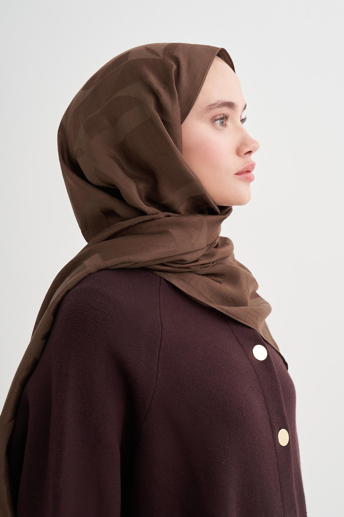 Geometrik Desen Liora Pamuk Şal Mocha