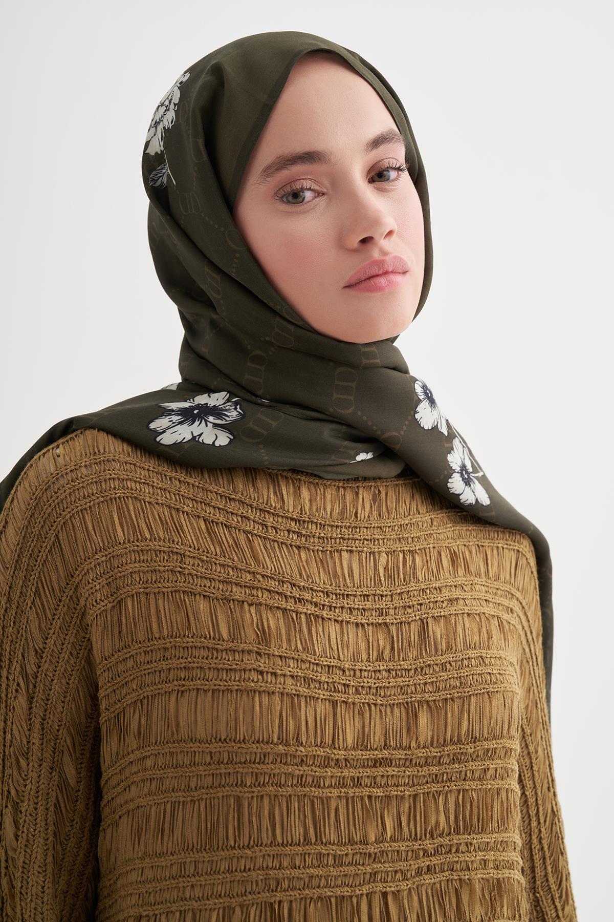 Floriva Monogram Floş Şal Haki