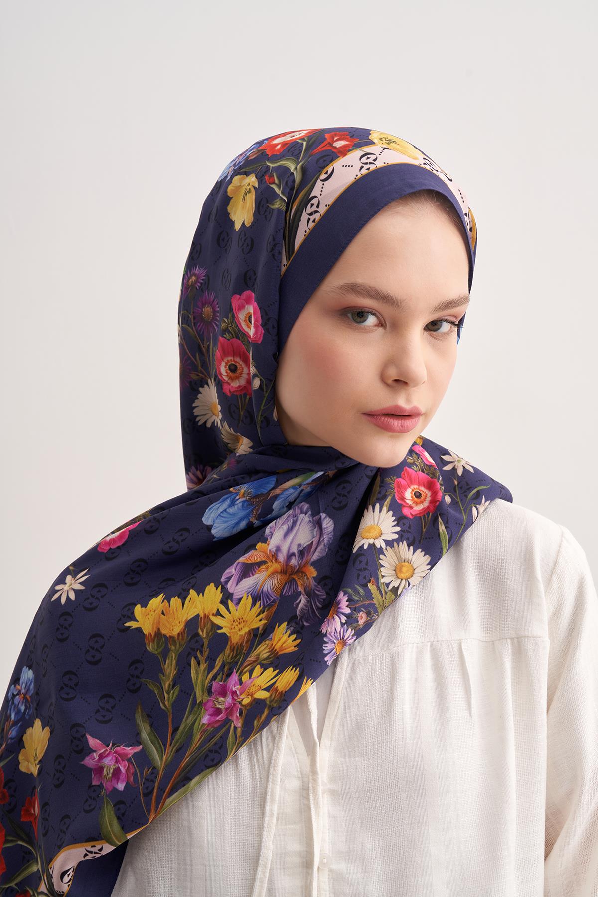 C Violet Monogram Floş Şal