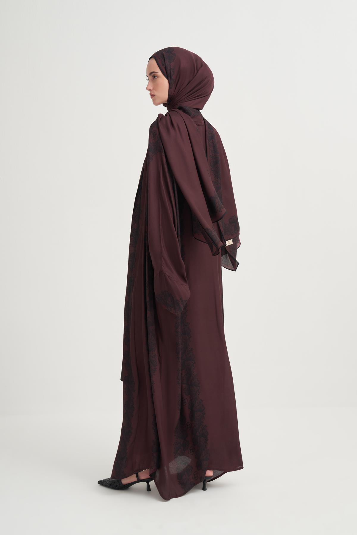 Viora İncira Viskon Abaya Mürdüm