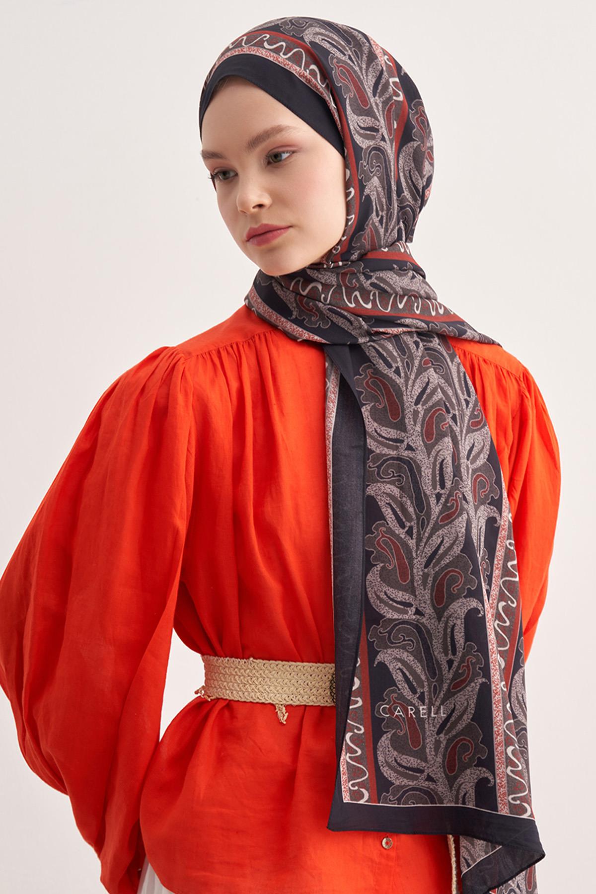 Glow Siyah Vela Floş Şal