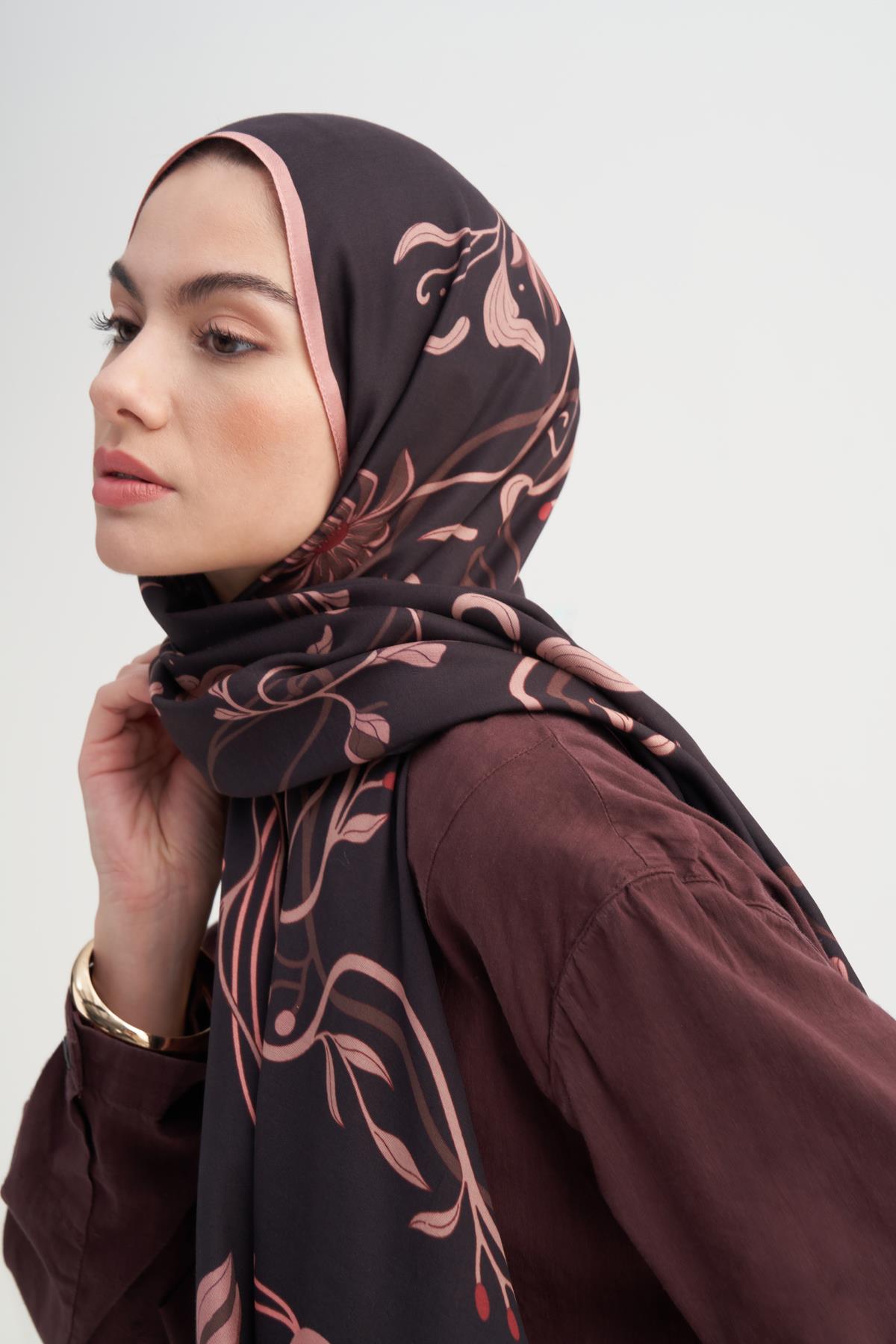 Selira İncira Viskon Şal Mürdüm