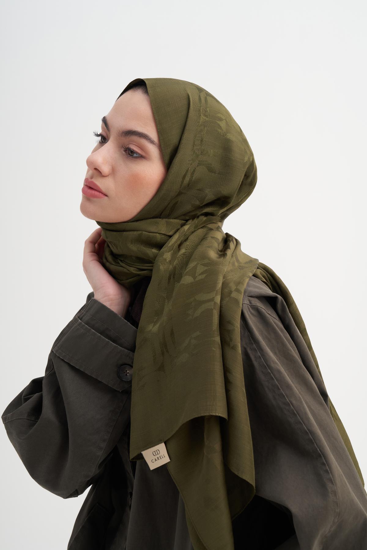 Blok Desen Rina Floş Jakar Şal Haki