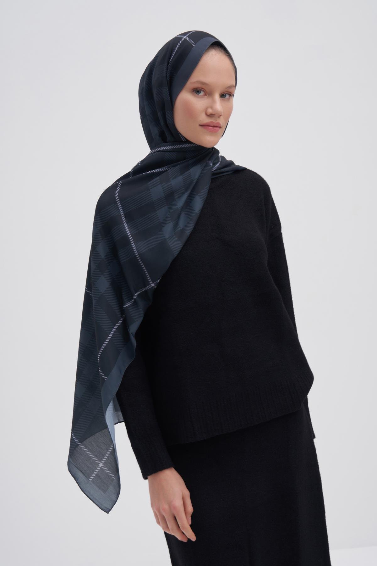 Echo Pamuk Şal Cuadros Dark Yeşil