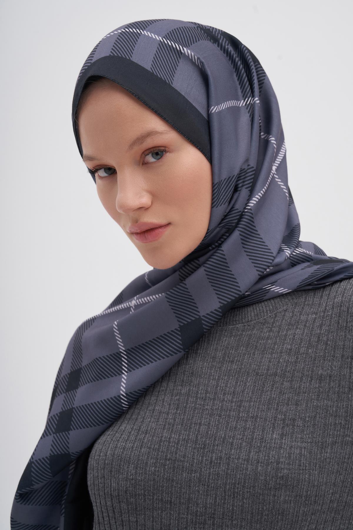 Echo Pamuk Şal Cuadros Gri