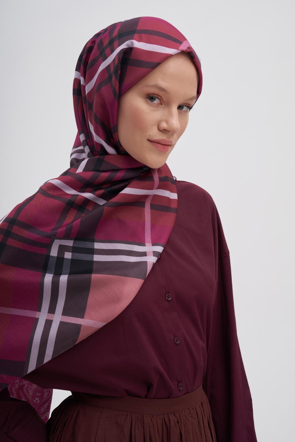 Echo Pamuk Şal Rustic Açık Mürdüm