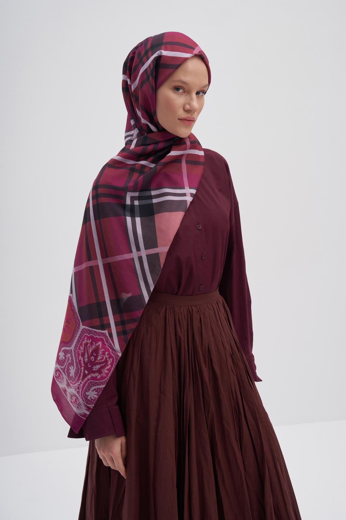 Echo Pamuk Şal Rustic Açık Mürdüm