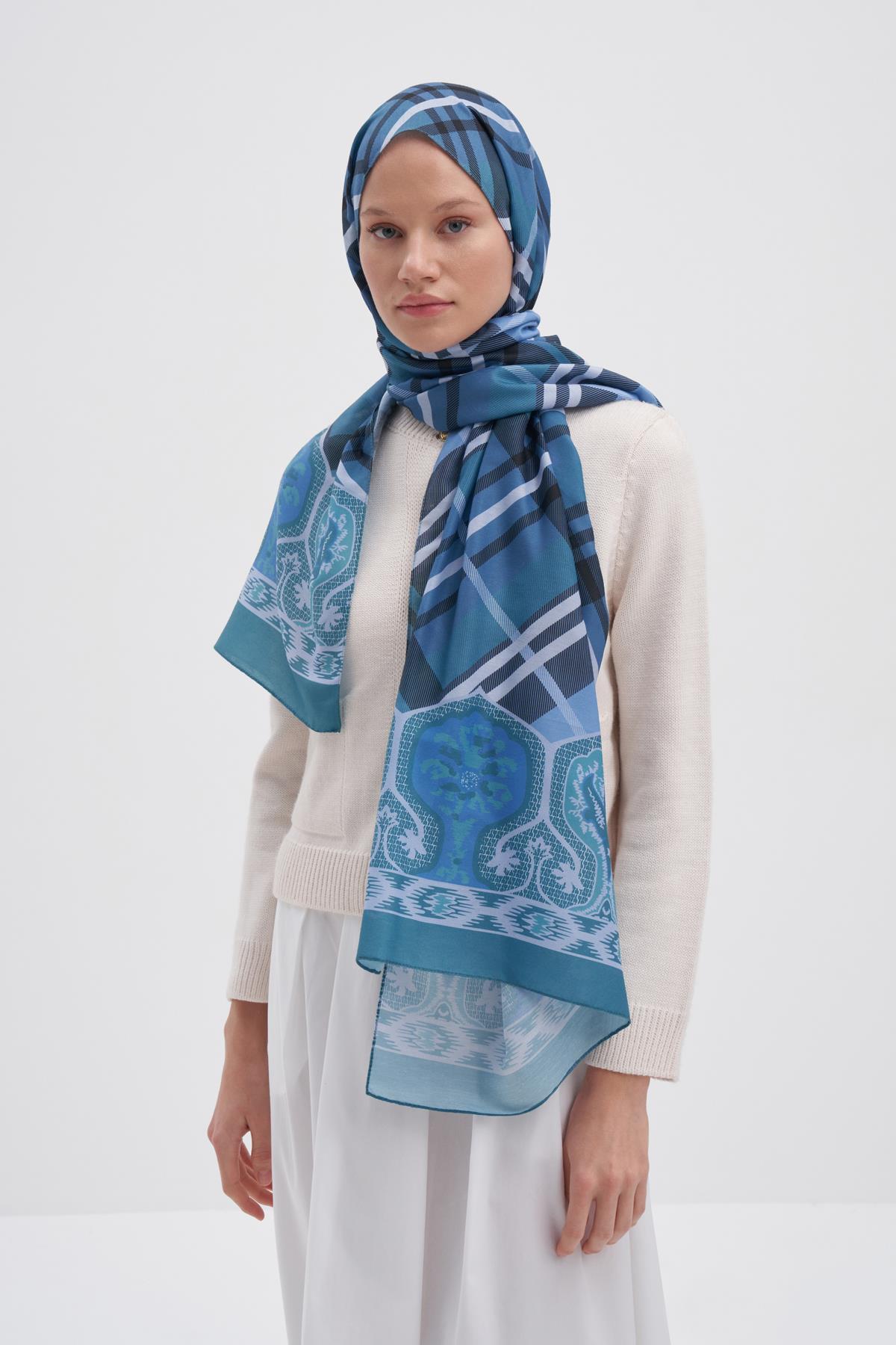 Echo Pamuk Şal Rustic Okyanus