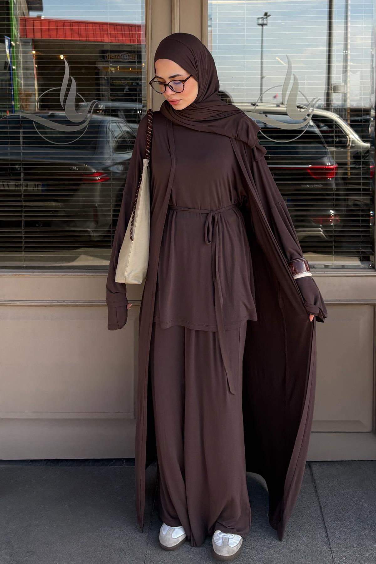 Micro Modal Abaya Kahve