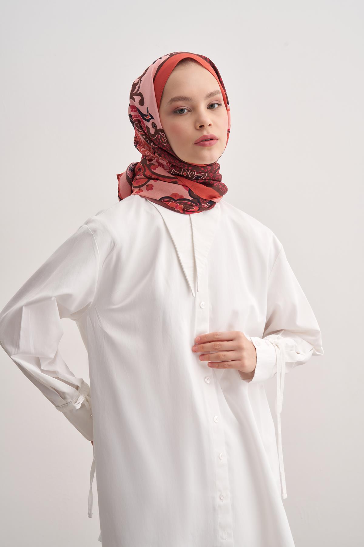 Lune Mercan Vela Floş Şal