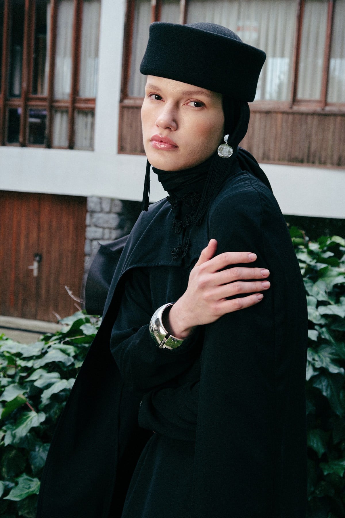 Siyah Düz İpek Şal