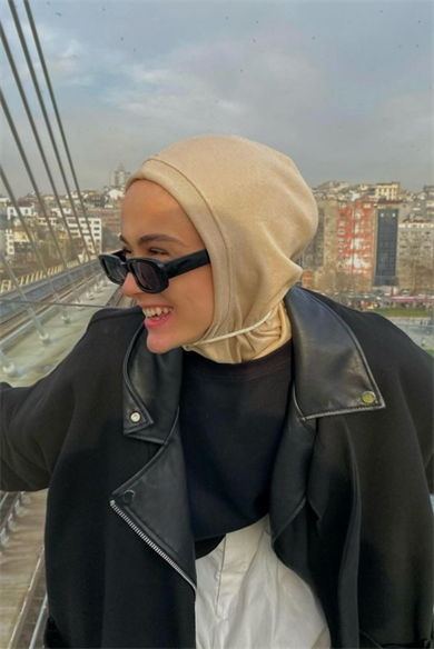 Esmanın Penye Başlık Bej Tercihi Bere Şapka
