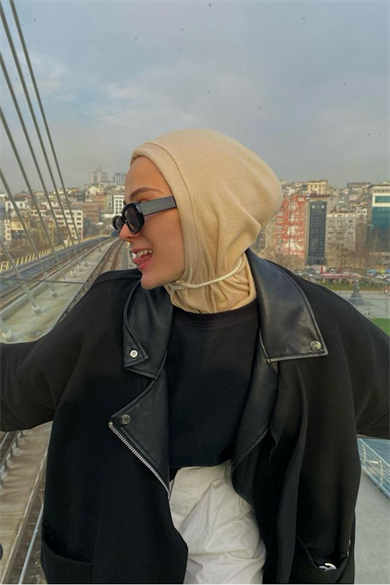 Esmanın Penye Başlık Bej Tercihi Bere Şapka