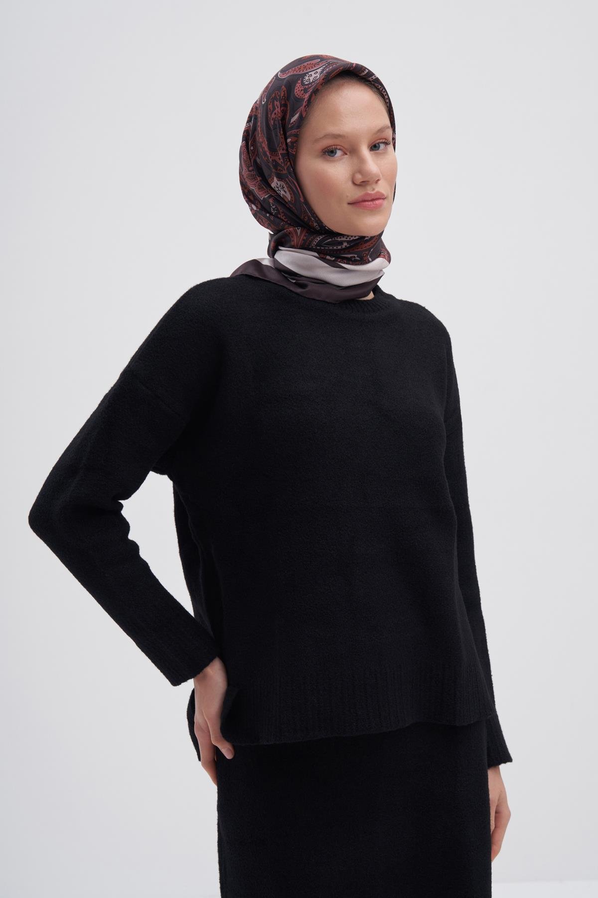 Etnic Bordo Mulbary İpek Eşarp