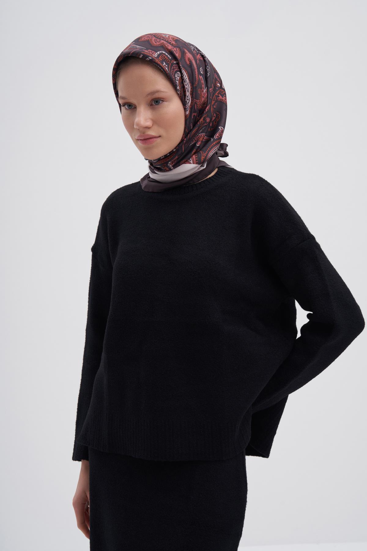 Etnic Bordo Mulbary İpek Eşarp