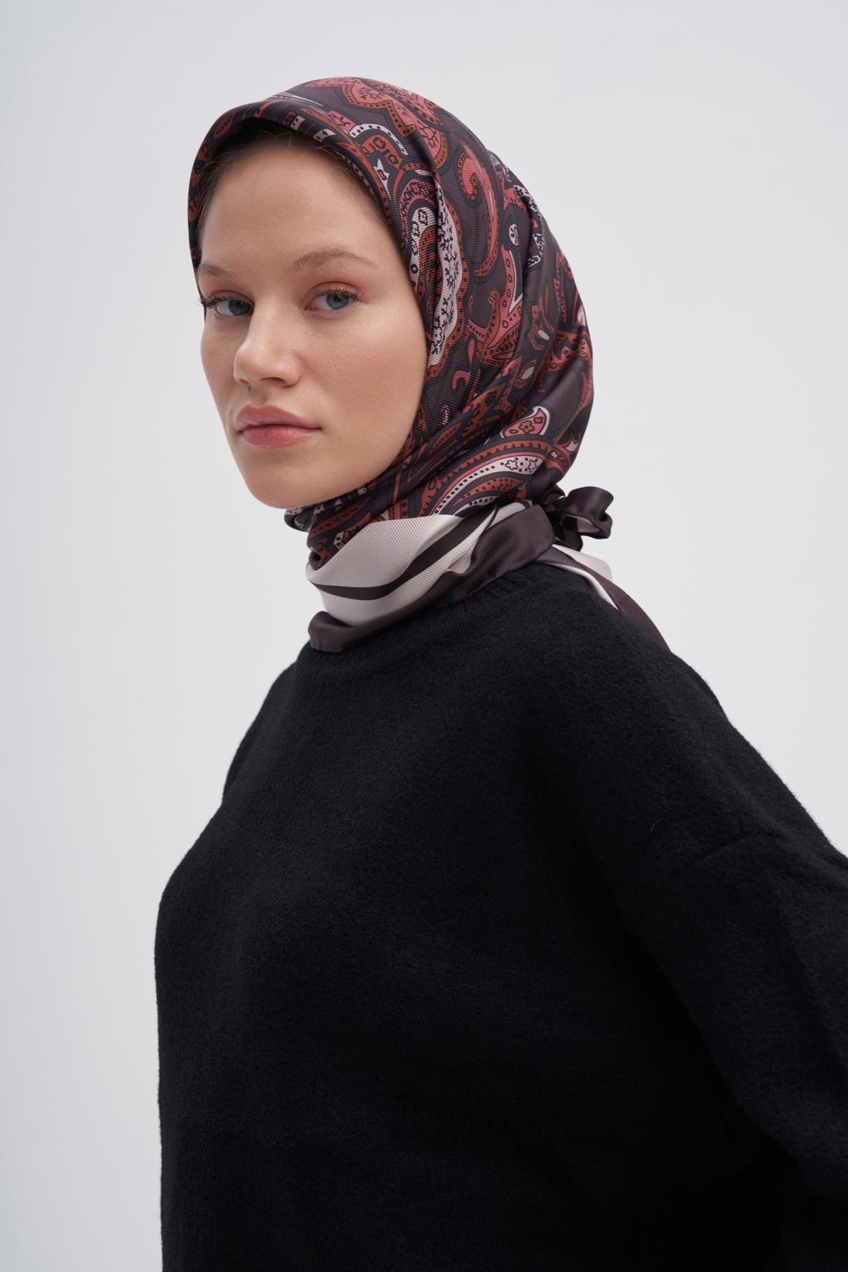 Etnic Bordo Mulbary İpek Eşarp