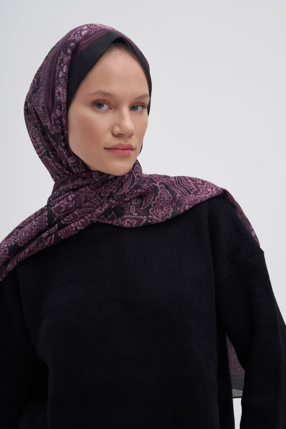 Etnik Kızıl Nilla Pamuklu Şal