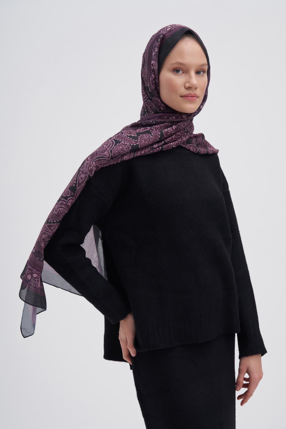 Etnik Kızıl Nilla Pamuklu Şal